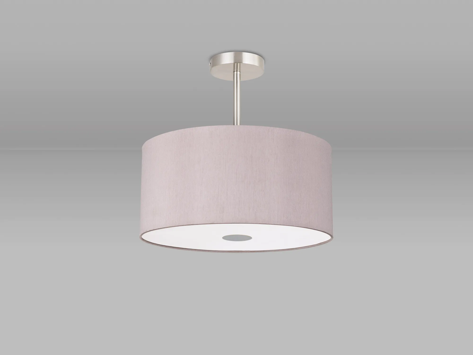 Baymont 40x18cm Semi Flush 3 Light Satin Nickel, Taupe/Halo Gold, Frosted Diffuser DK0413  Deco Baymont SN TA